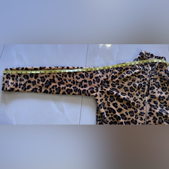 Leopard Print Robe  Cozy house  Full Zipper Two Pockets Lounger Wear Size 2 - Picture 11 of 16